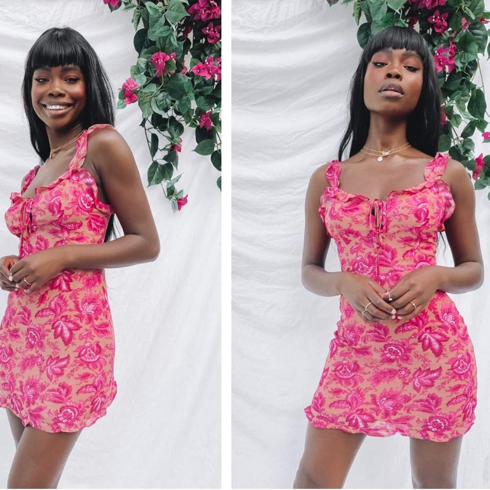 Beginning Boutique Pink Floral Dress